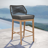 Wellspring Outdoor Patio Teak Wood Bar Stool Modway Model: eei-5746
